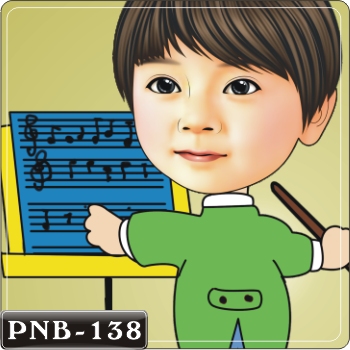 男生人像Q版漫畫PNB-138 指揮手Q版畫